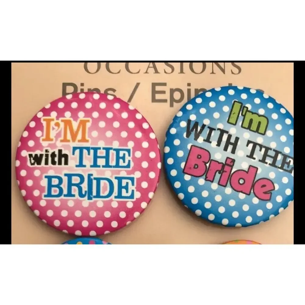 Bride Buttons Bachelorette Party, Bridal Party Buttons 6pc Novelty Pins Wedding‎